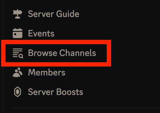 Browse Channels button in Discord sidebar